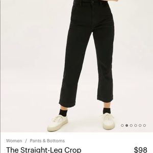 Everlane straight leg crop pant size 10 regular in black